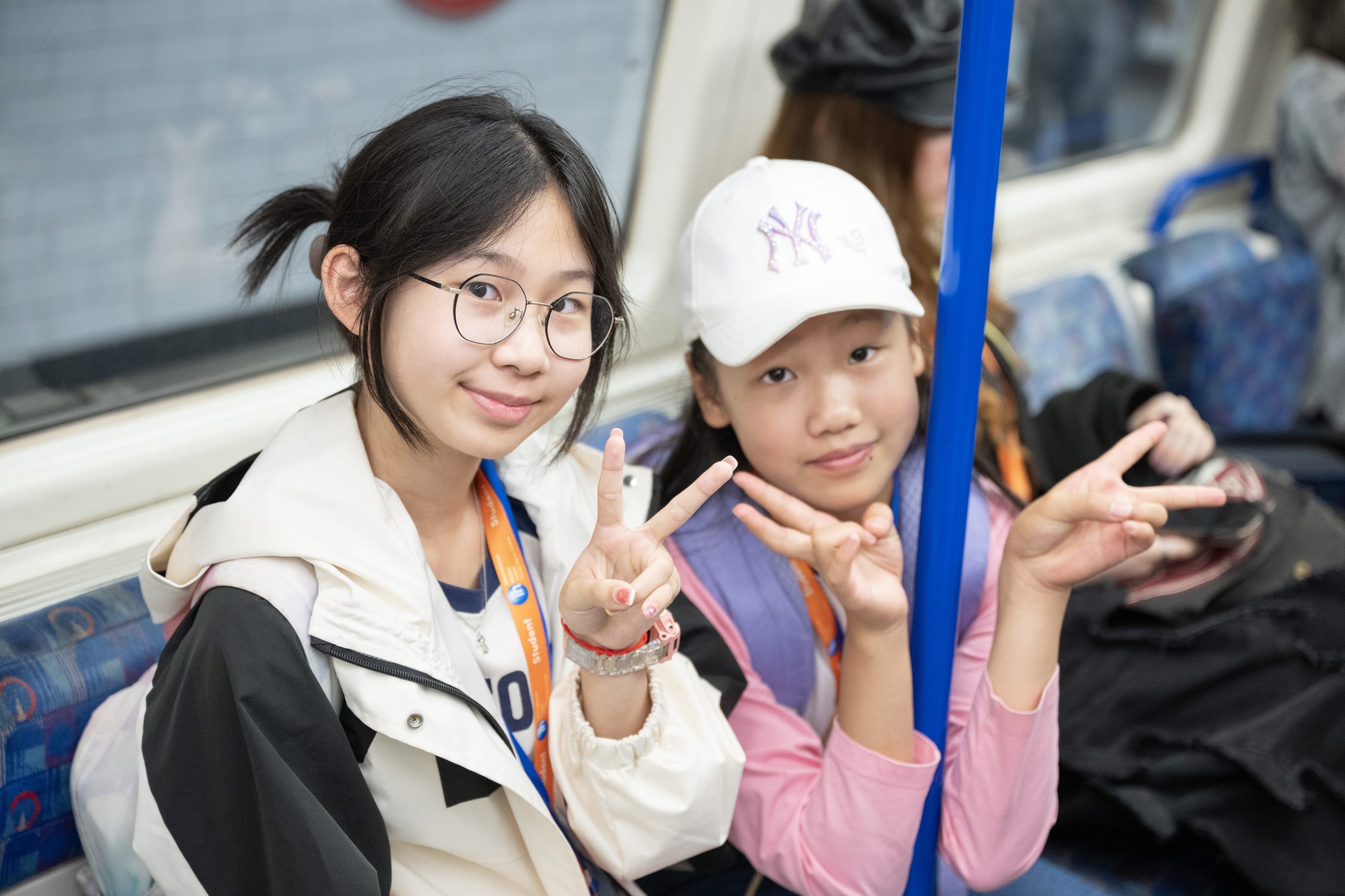 international students on the tube